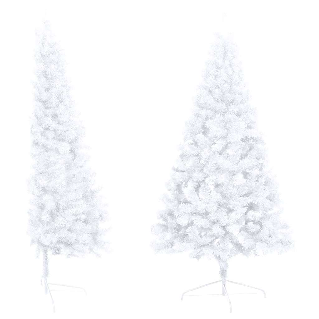 Vidaxl Kunstkerstboom mit Beleuchtung und Weihnachtsbällen halb 240 cm weiß