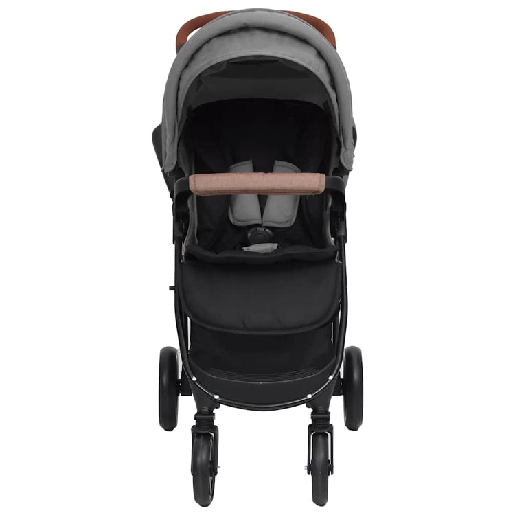 VidaXL Kinderwagen 2-in-1 Stahl hellgrau