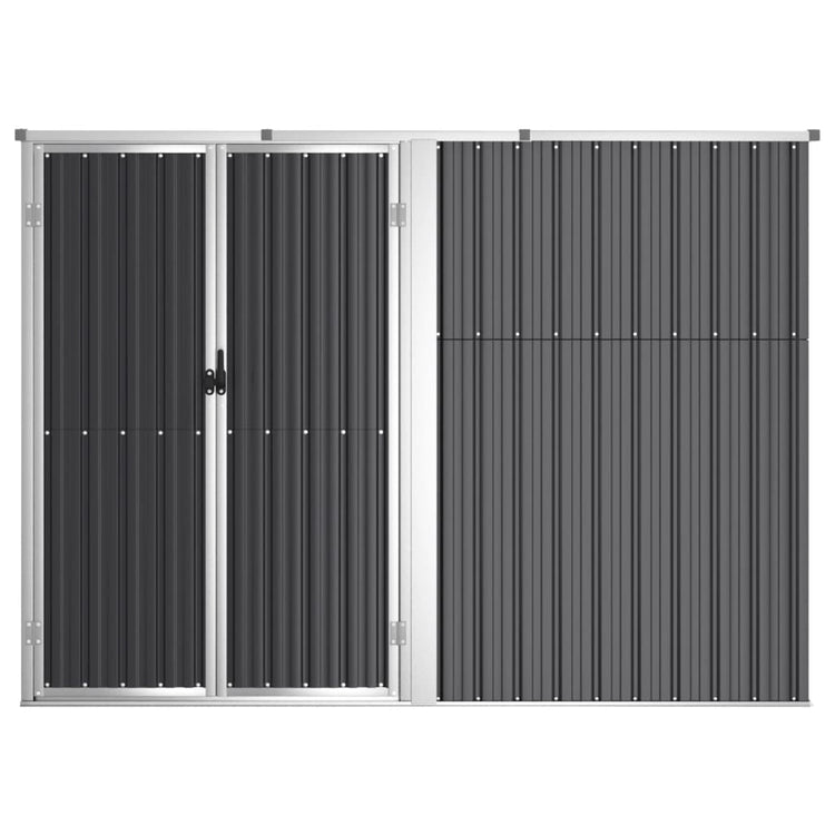 Vidaxl Garden Shed 225x89x161 cm verzinkter Stahl -Anthrazit -Gelenkt