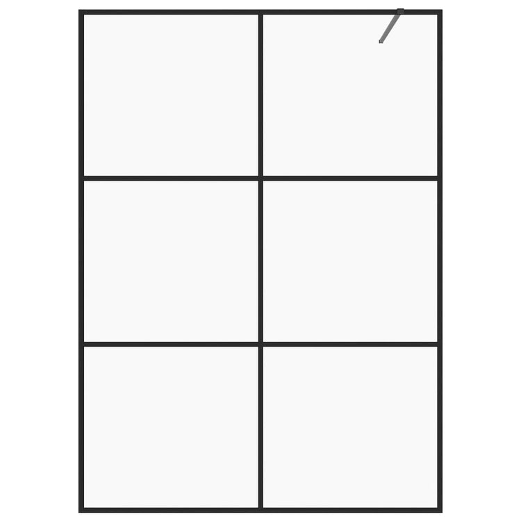 Vidaxl begehete Duschwand 140x195 cm ESG-Glas transparent und schwarz