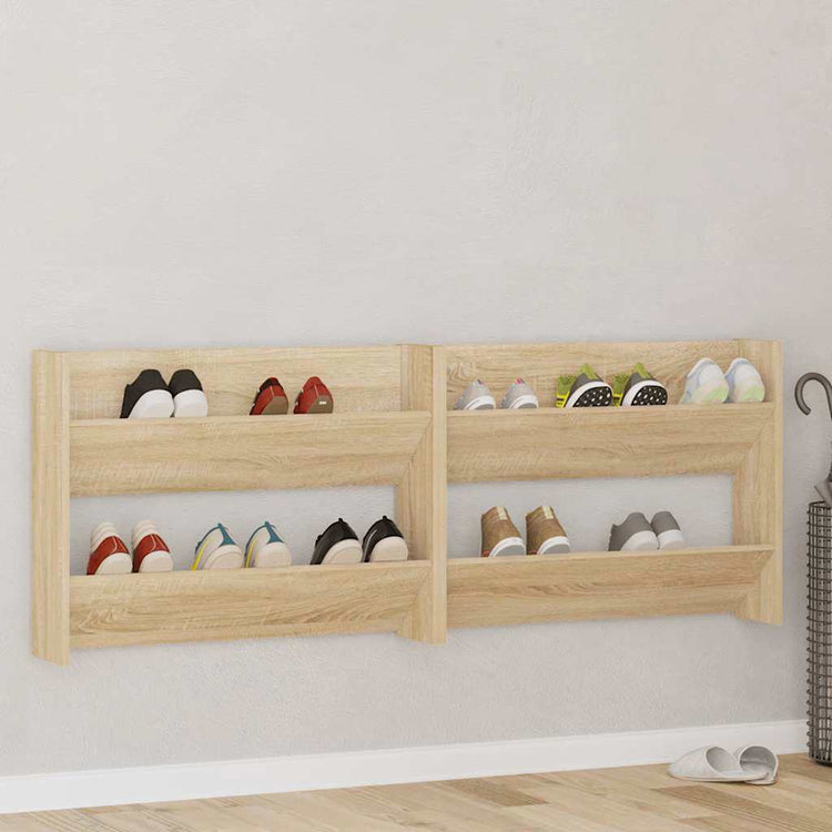 Vidaxx Wandschuhschränke 2 Stk. 80x18x60 cm Spanplatte Sonoma-Eiche