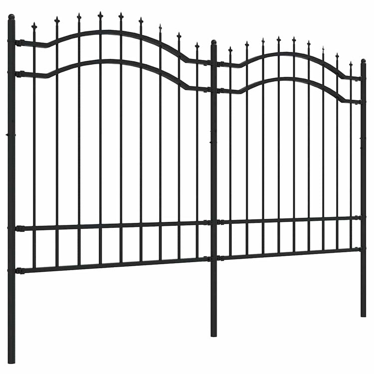 Vidaxl -Gartenzaun mit Spilepunkten 165 cm Pulver -Stahlschwarz
