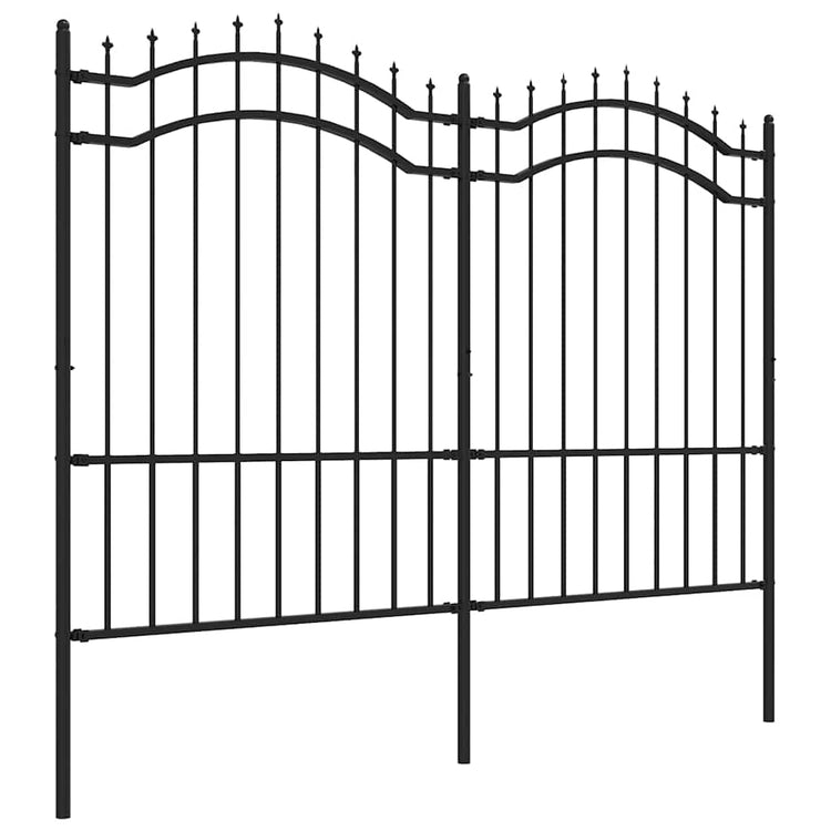 Vidaxl Gartenzaun mit Spilepunkten 190 cm Pulver -Stahl schwarz