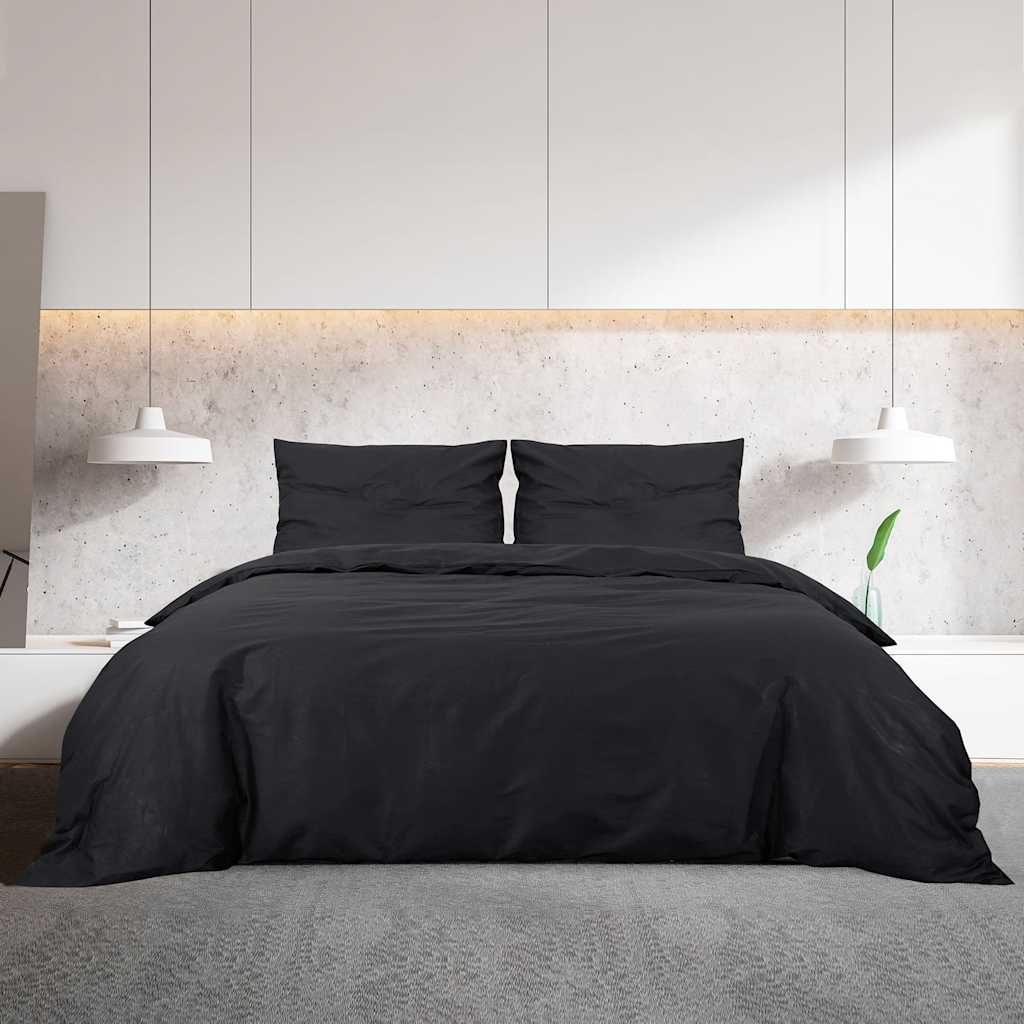 Vidaxl Duvet Overlay Set Leicht 240 x 220 cm Mikrofaserschwarz