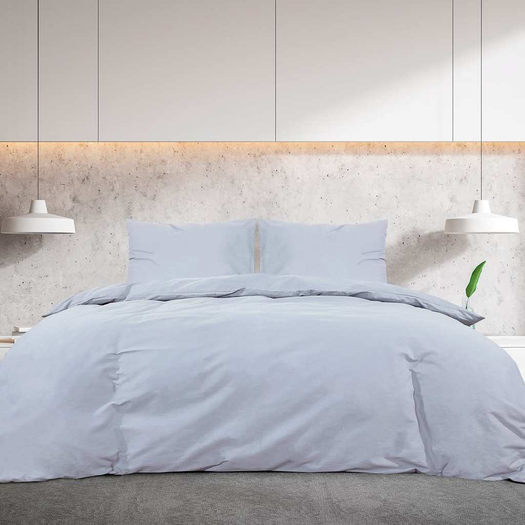 VIDAXL -Duvet -Überraschungs -Set 140x200 cm Baumwollgrau