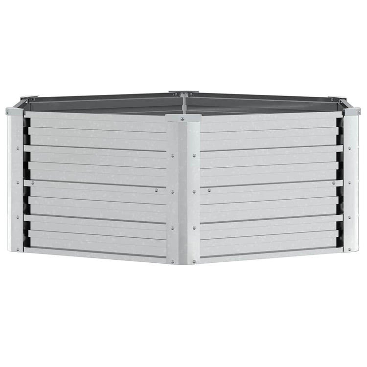 Vidaxl -Pflanzer erhöht 129 x 45 cm verzinkter Stahl Silberfarbe