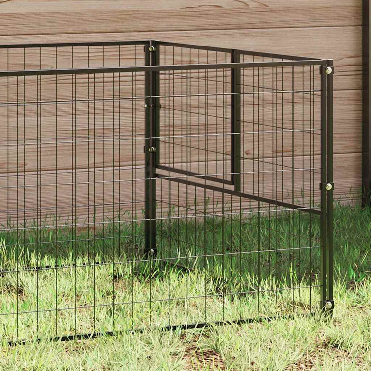 Vidaxl -Hund Kennel 5 m² Stahlschwarz