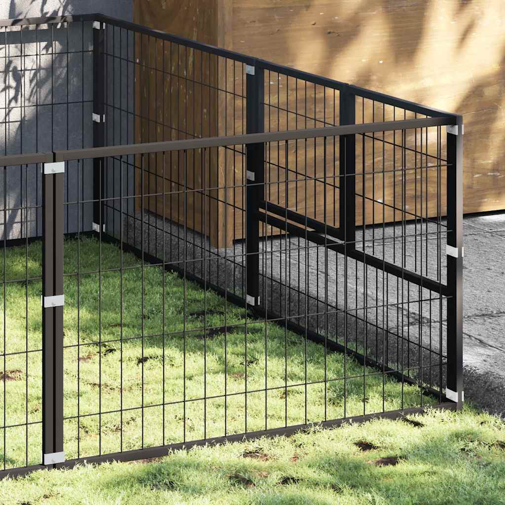Vidaxl -Hund Zwinger 8 m² Stahlschwarz