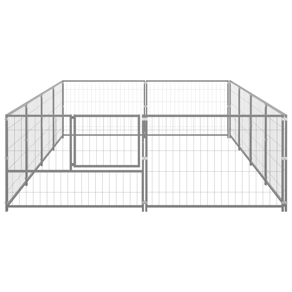 Vidaxl -Hundezwinger 8 m² Stahl Silberfarbe