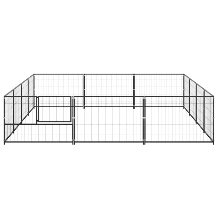 Vidaxl -Hund Zwinger 12 m² Stahlschwarz