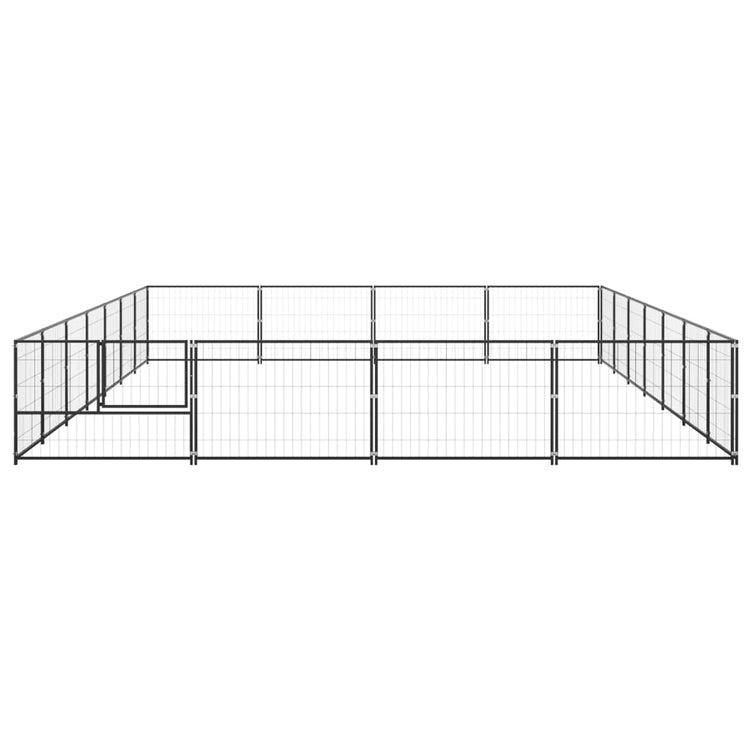 Vidaxl -Hund Kennel 28 m² Stahlschwarz
