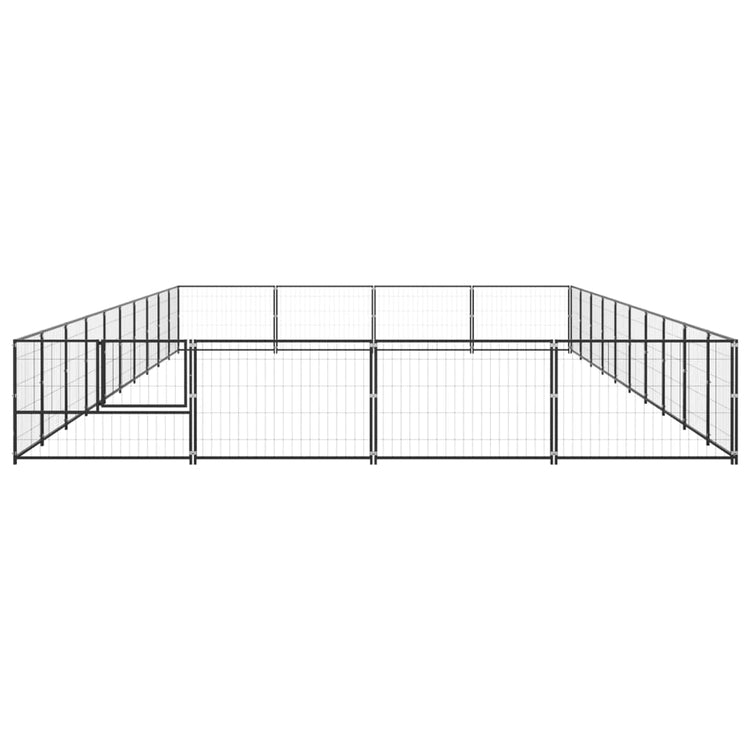 Vidaxl -Hund Kennel 40 m² Stahlschwarz