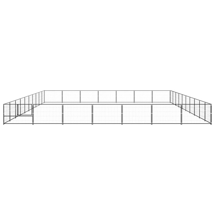 Vidaxl -Hund Kennel 70 m² Stahlschwarz