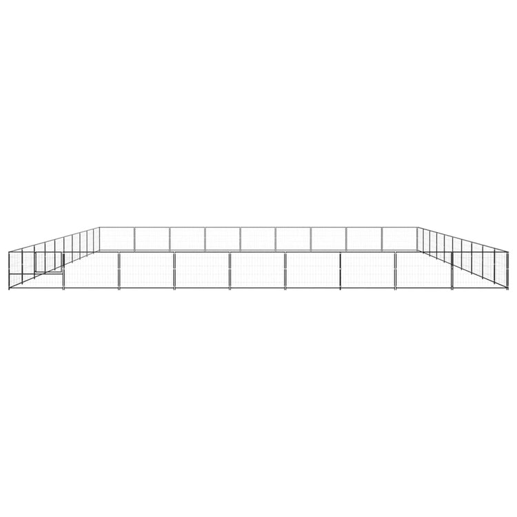 Vidaxl -Hund Kennel 90 m² Stahlschwarz