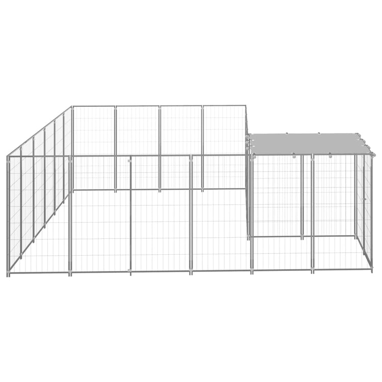 Vidaxl -Hundezwinger 8,47 m² Stahl Silberfarbe