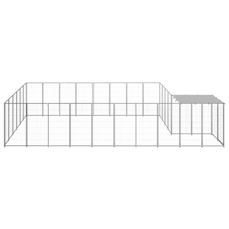 Vidaxl -Hundezwinger 15,73 m² Stahl Silberfarbe