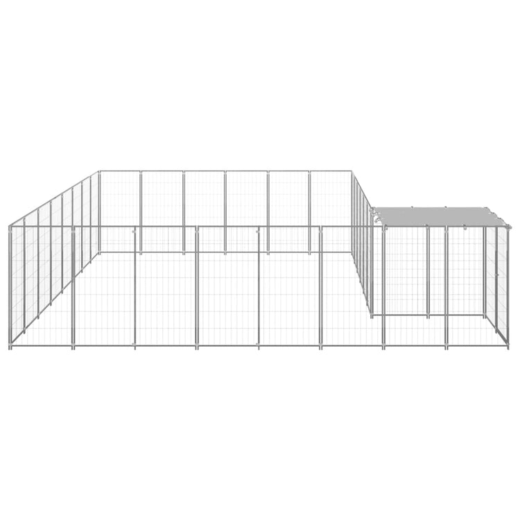 Vidaxl -Hundezwinger 15,73 m² Stahl Silberfarbe