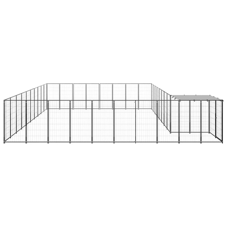 Vidaxl -Hundezwinger 25,41 m² Stahlschwarz