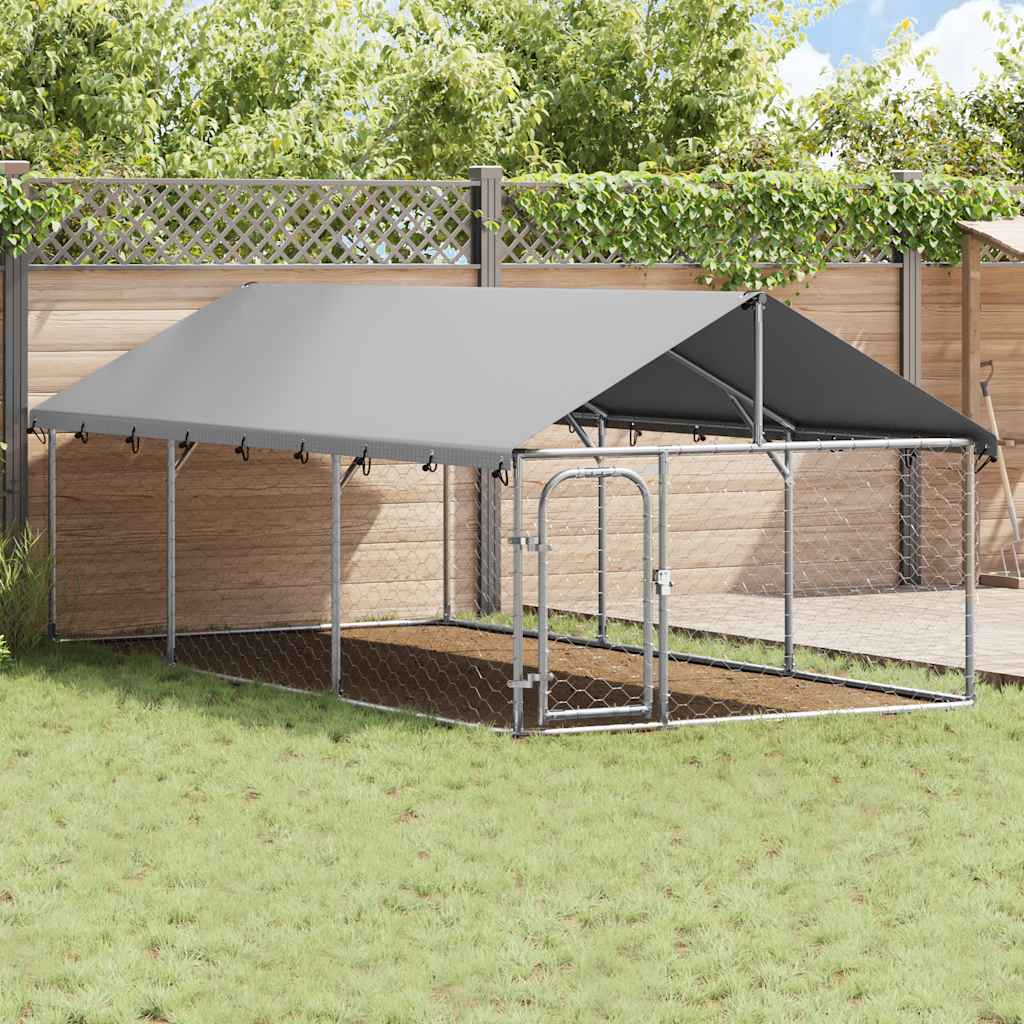 Vidaxl -Hundezwinger für außen mit Dach 400x200x150 cm