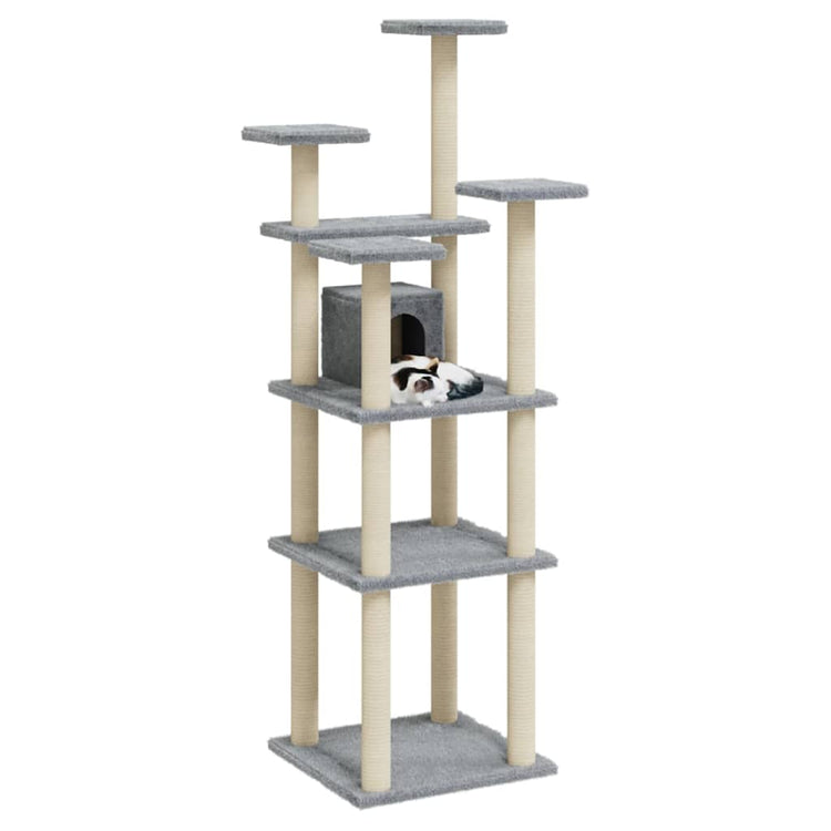 Vidaxl -Katzenmöbel mit Sisal -Kratzerposten 171 cm hellgrau