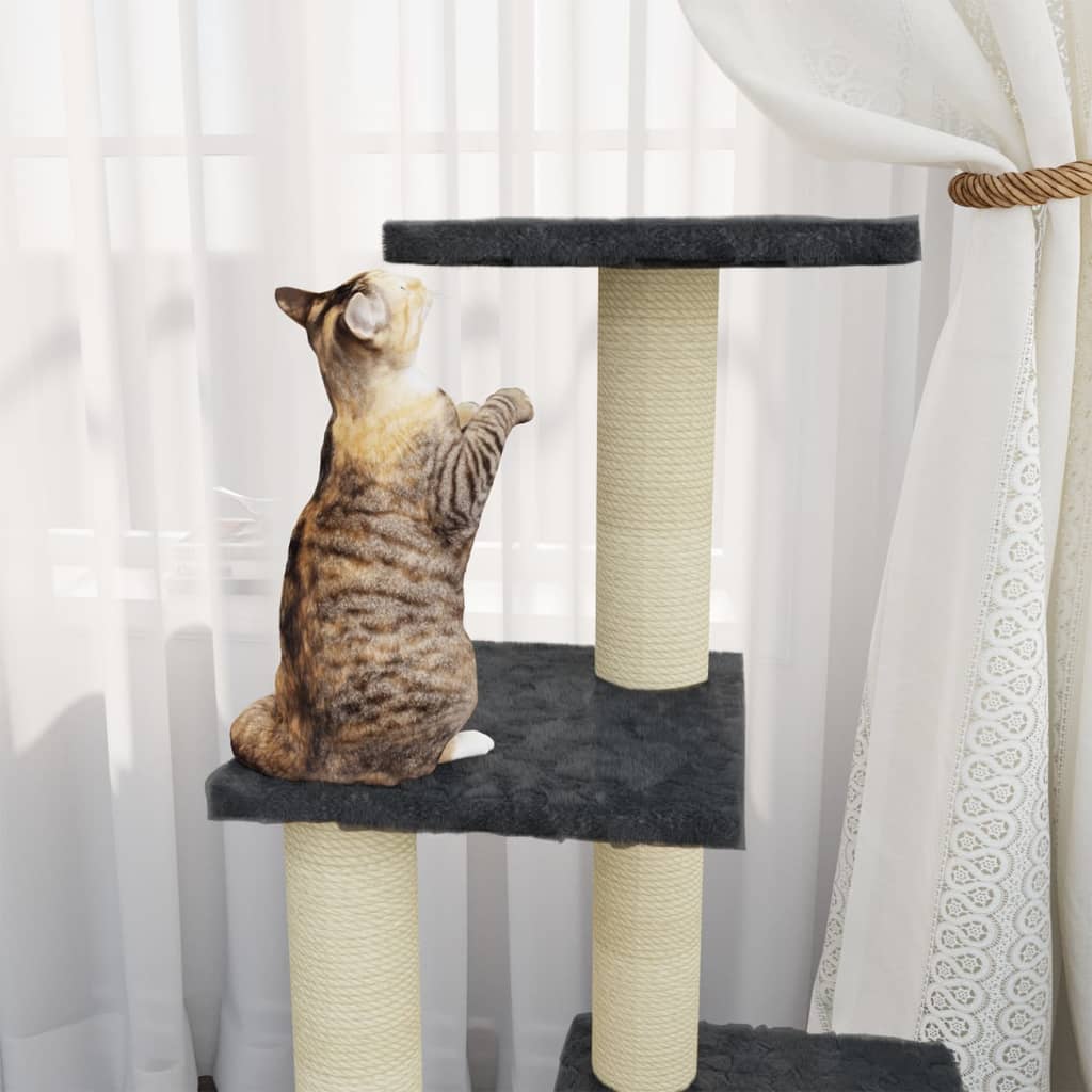 Vidaxl -Katzenmöbel mit Sisal -Kratzern 92 cm dunkelgrau