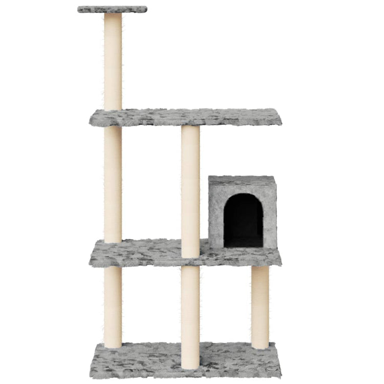 Vidaxl -Katzenmöbel mit Sisal -Kratzerpfosten 119 cm hellgrau