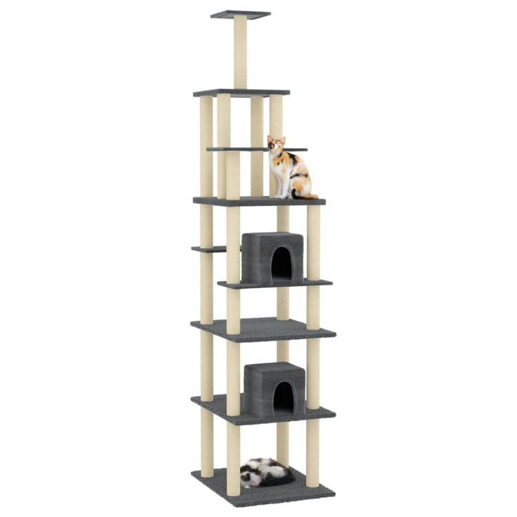 Vidaxl -Katzenmöbel mit Sisal -Kratzerpfosten 216 cm dunkelgrau