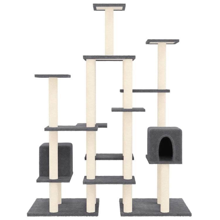 Vidaxl -Katzenmöbel mit Sisal -Kratzern 145 cm dunkelgrau