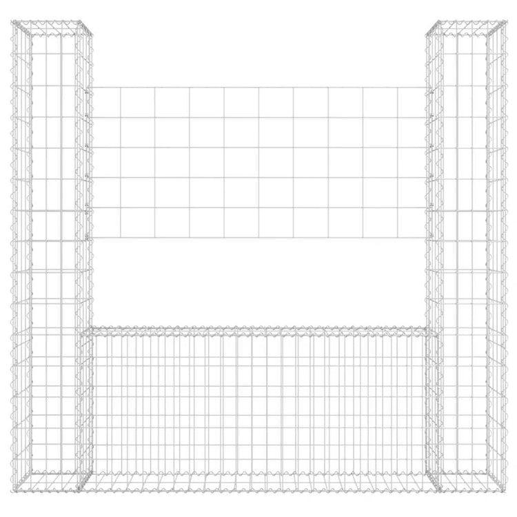 Vidaxl Schanskorf U-förmig mit 2 Pfosten 140x20x150 cm Eisen