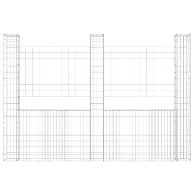 Vidaxl Schanskorf U-förmig mit 3 Pfosten 260x20x200 cm Eisen