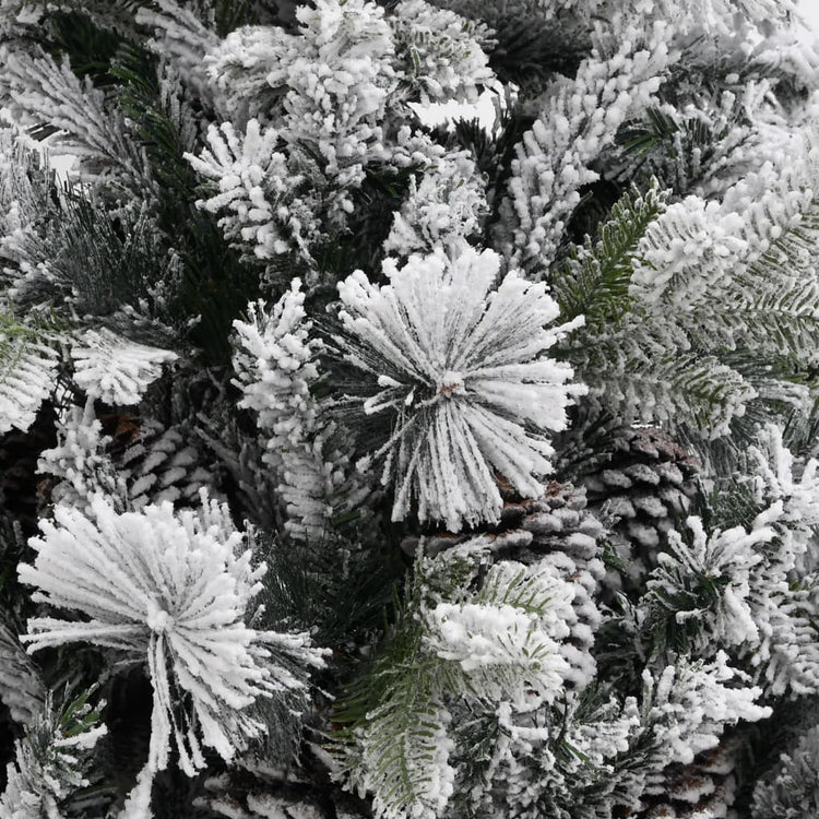 Vidaxl Weihnachtsbaum mit Kiefernkegeln und Schnee 225 cm PVC und PE