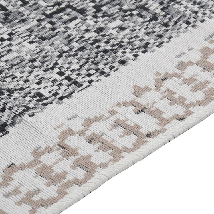 Vidaxl Teppich 160x230 cm Baumwollschwarz und Grau