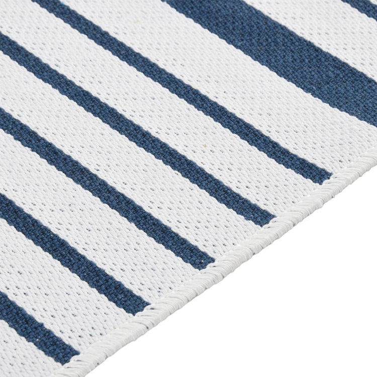 Vidaxl Teppich 160x230 cm Baumwollmarineblau