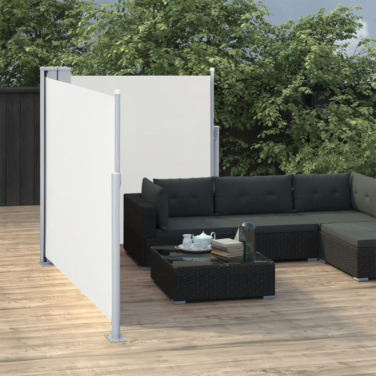 Vidaxl Windschutzscheibe ausziehbar 117x600 cm cremefarben