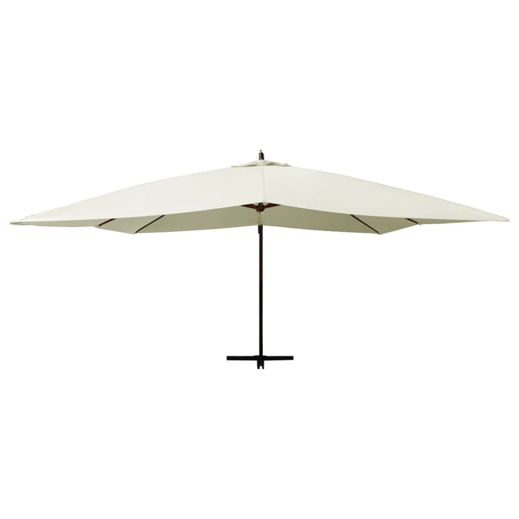 Vidaxl schwimmend Parasol mit Holzstange 400x300 cm Sandy White