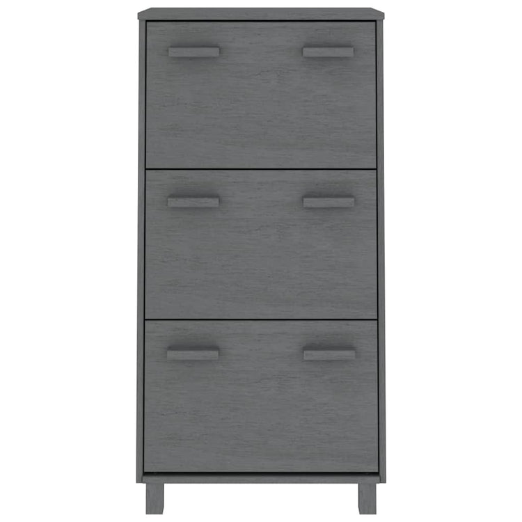 Vidaxl Schuhschrank Hamar 59.5x35x117 cm Kiefernholz dunkelgrau