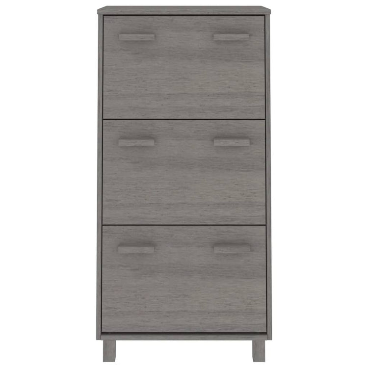 Vidaxl Schuhschrank Hamar 59.5x35x117 cm Festkiefer hellgrau