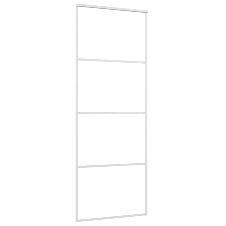 Vidaxl Schiebetür 76x205 cm ESG -Glas und Aluminium weiß