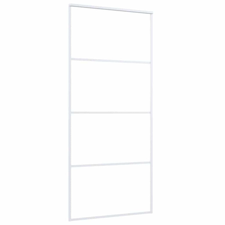 Vidaxl Schiebetür 90x205 cm ESG -Glas und Aluminium weiß
