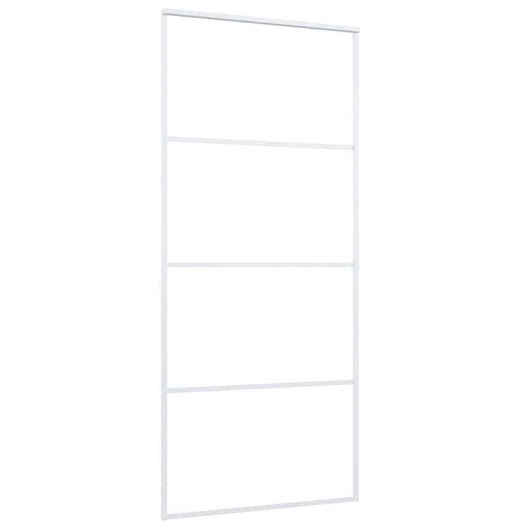 Vidaxl Schiebetür 90x205 cm mattes ESG -Glas und Aluminium weiß