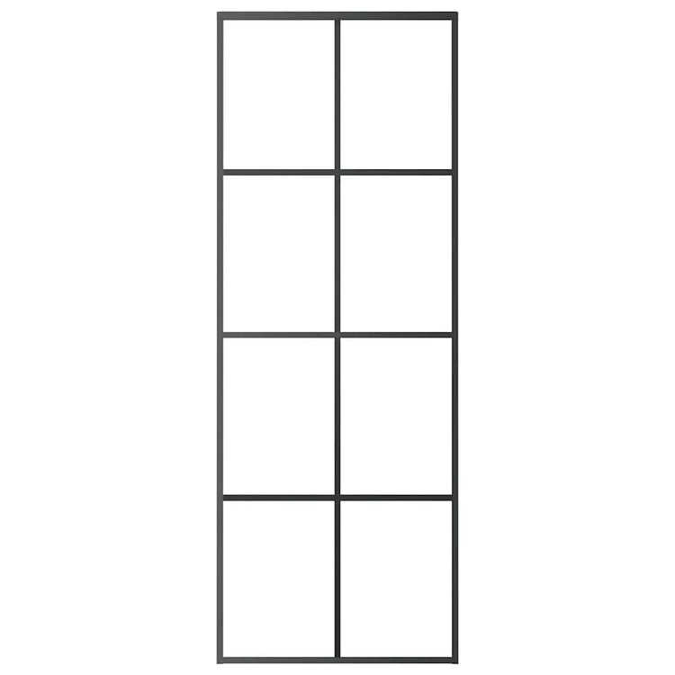 Vidaxl Schiebetür 76x205 cm ESG -Glas und Aluminiumschwarz