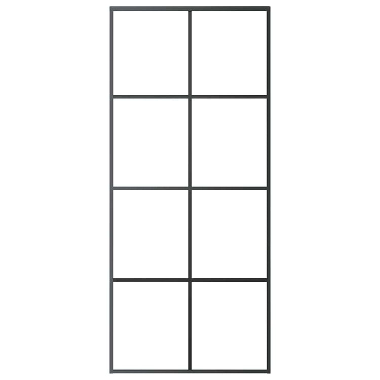 Vidaxl Schiebetür 90x205 cm ESG -Glas und Aluminiumschwarz