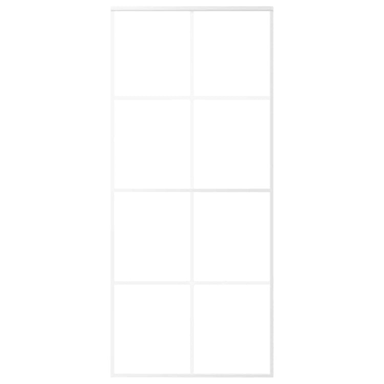 Vidaxl Schiebetür 90x205 cm mattes ESG -Glas und Aluminium weiß