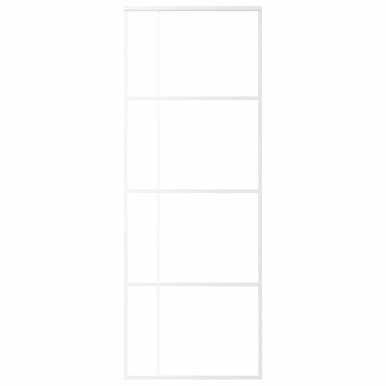 Vidaxl Schiebetür 76x205 cm mattes ESG -Glas und Aluminium weiß