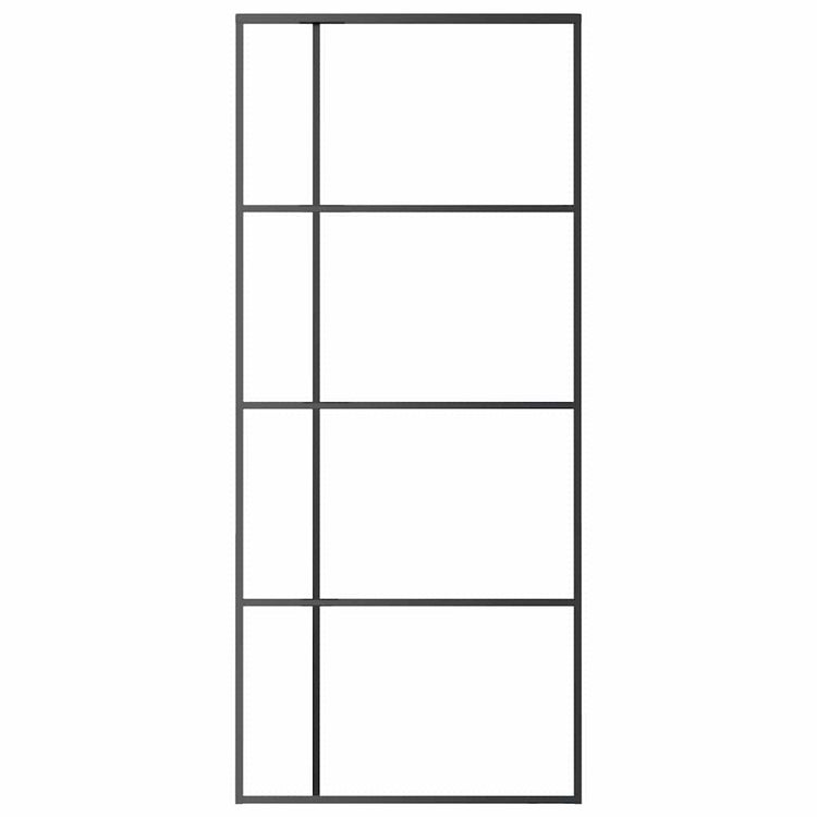 Vidaxl Schiebetür 90x205 cm mattes ESG -Glas und Aluminiumschwarz