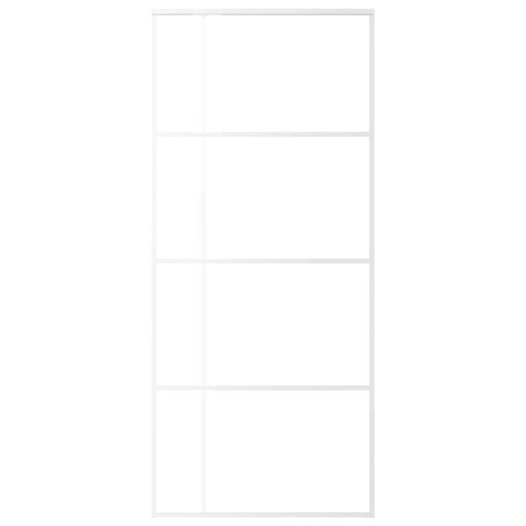Vidaxl Schiebetür 90x205 cm mattes ESG -Glas und Aluminium weiß