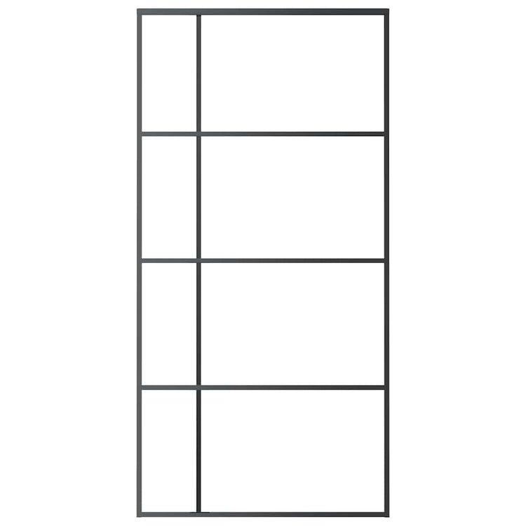 VIDAXL -Schiebetür 102,5 x 205 cm ESG -Glas und Aluminiumschwarz