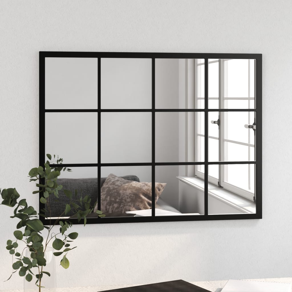 Vidaxl Wandspiegel 80x60 cm Metallschwarz