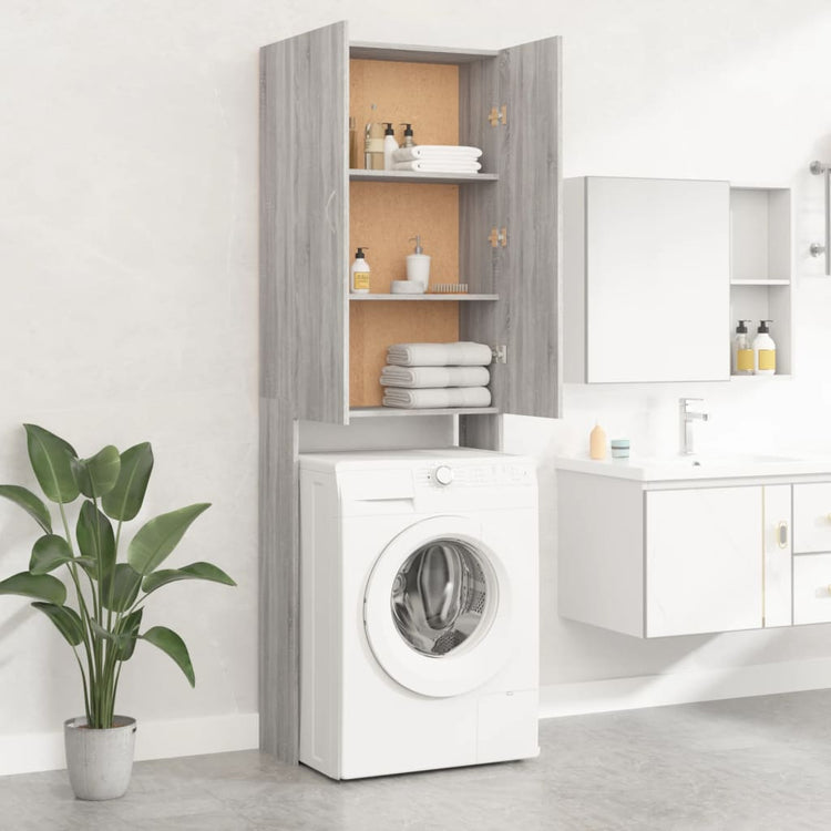 Vidaxl Waschmaschinenschrank 64x25.5x190 cm graue Sonoma -Eichefarbe