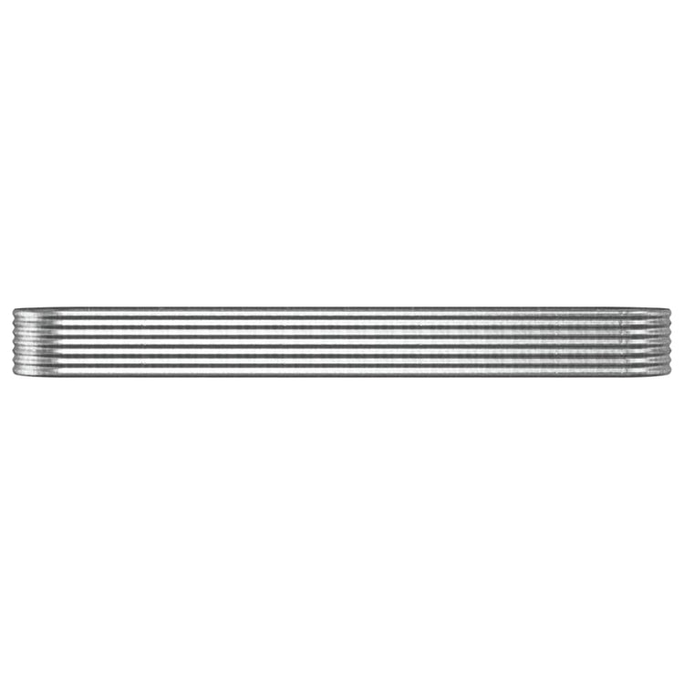 VIDAXL -Pflanzer 368x80x36 cm Pulver -bezogenes Stahl Silber gefärbt